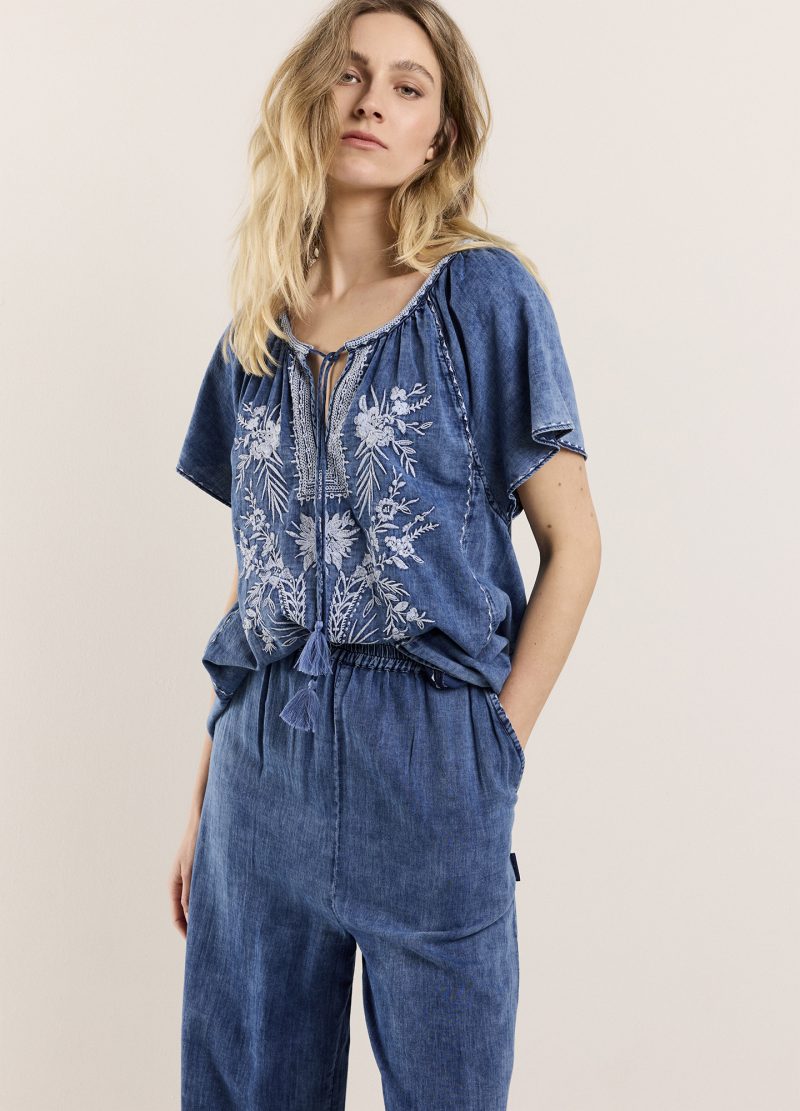 Summum Woman Top Indigo Embroidery Blue Daze - Afbeelding 11