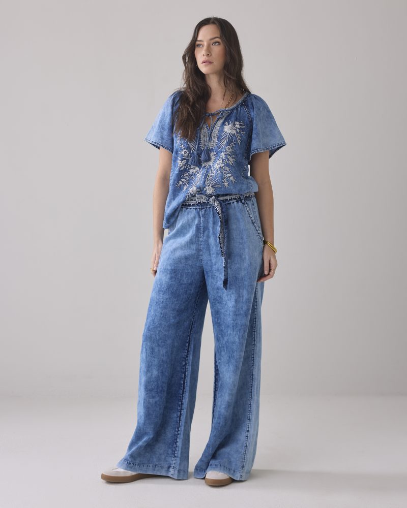 Summum Woman Top Indigo Embroidery Blue Daze - Afbeelding 4
