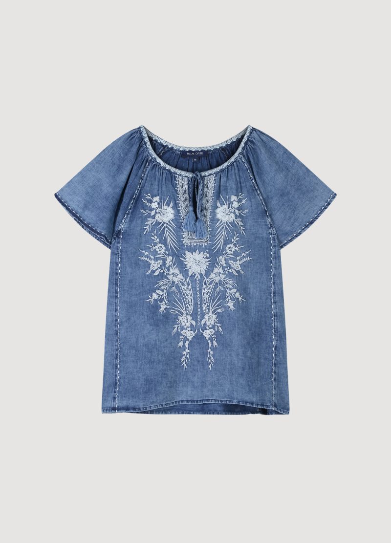 Summum Woman Top Indigo Embroidery Blue Daze - Afbeelding 5