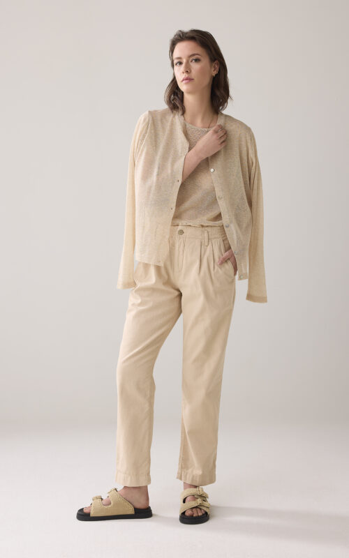 Summum Woman Tapered chino cotton linen twill